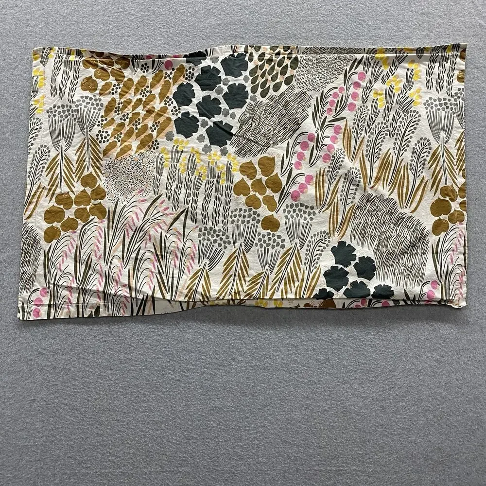 Marimekko Pieni Letto 1 King Pillow Sham Botanical Floral Cotton Earthy Colors